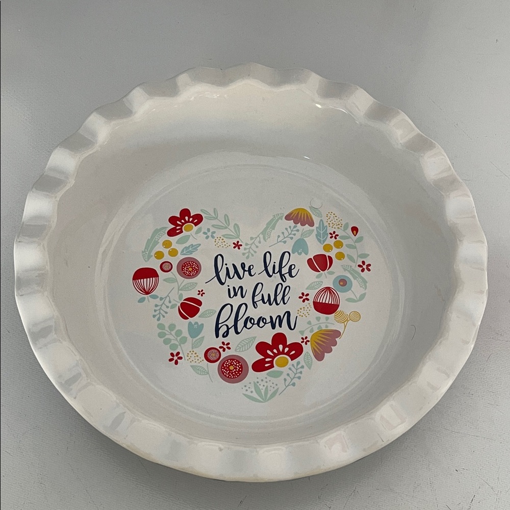 Floral Pie Dish - Ciroa, spring microwave and oven safe. Porcelain